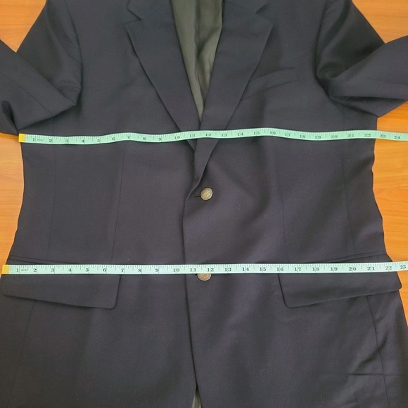 Oscar de la Renta Men's Wool 2-Button Blazer Jacket Navy Blue 43R Sport Coat - Picture 7 of 9